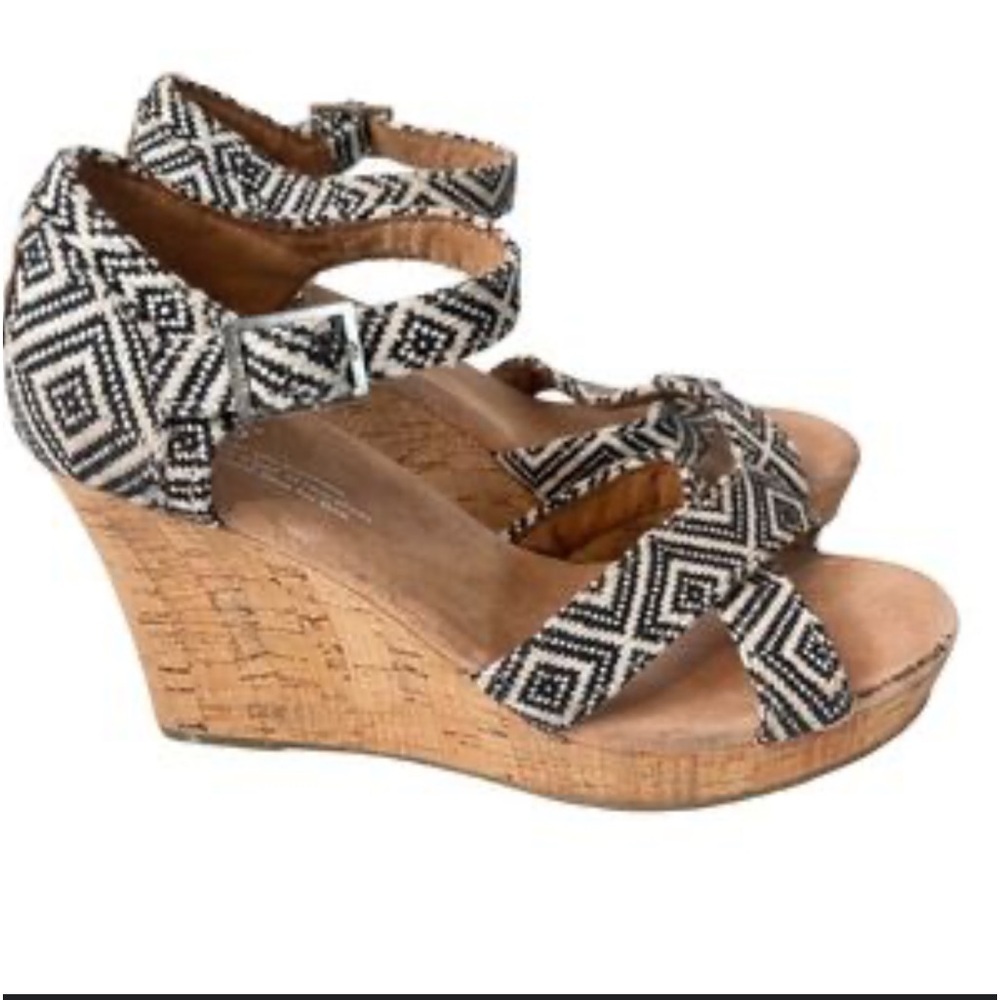 LIKE NEW Toms | Sienna Cork Wedge Strappy Sandal W 10